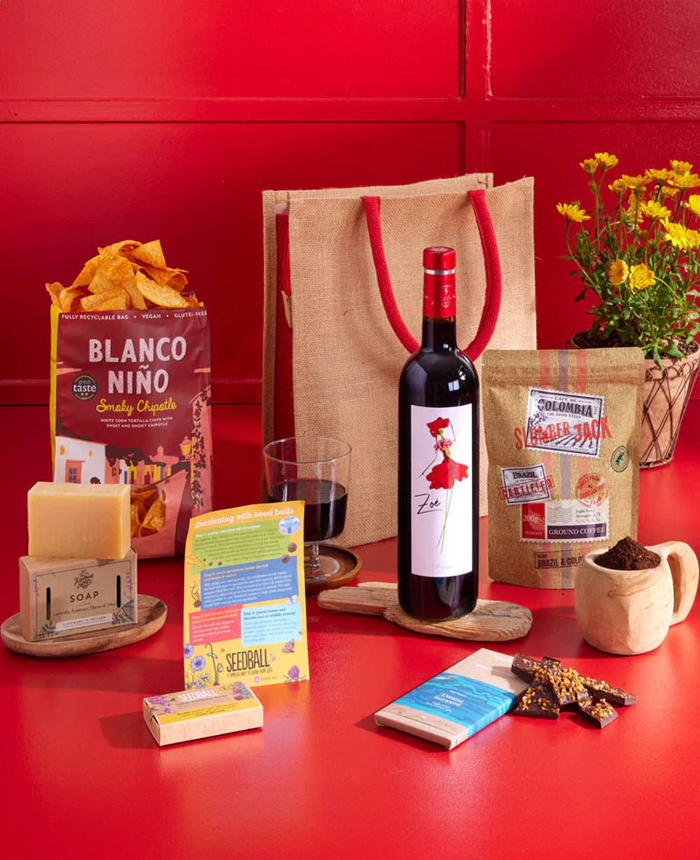 Natural Treats with Red Wine Gift Bag